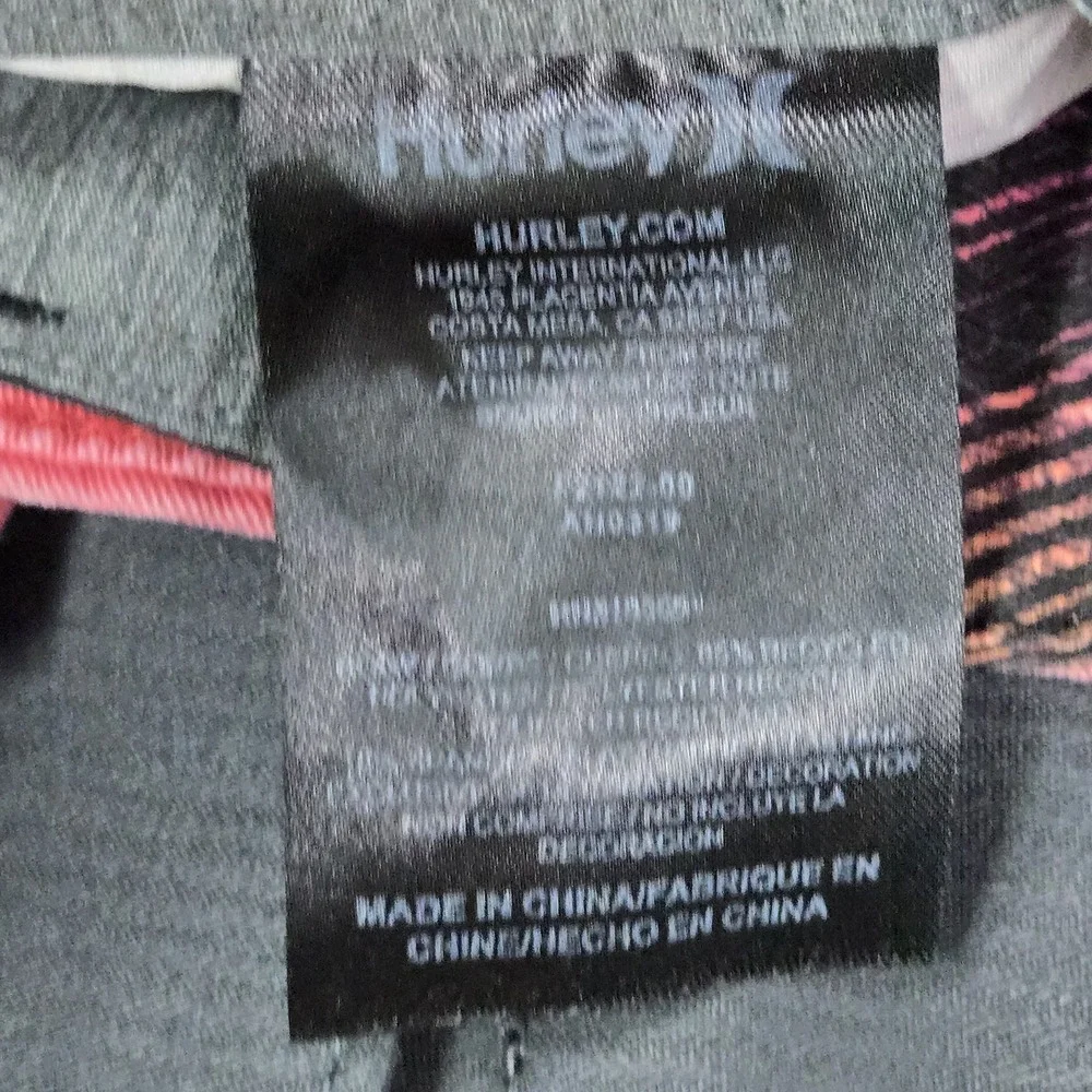 Hurley Men Shorts 33 Multicolor Swimwear Striped Board Shorts Button 8